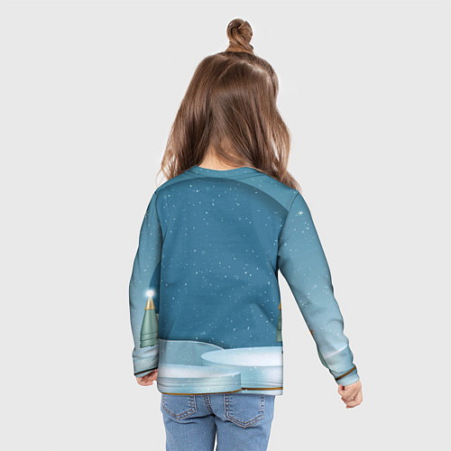 Детский лонгслив Надпись - с Новым Годом! / 3D-принт – фото 6