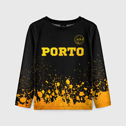 Лонгслив детский Porto - gold gradient: символ сверху, цвет: 3D-принт