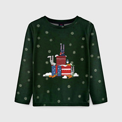 Лонгслив детский Зайцы на подарках, цвет: 3D-принт