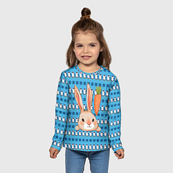 Лонгслив детский Заяц и морковка, цвет: 3D-принт — фото 2