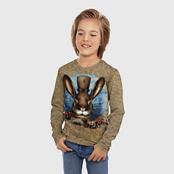 Лонгслив детский Ретро кролик, цвет: 3D-принт — фото 2