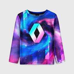 Лонгслив детский Renault неоновый космос, цвет: 3D-принт