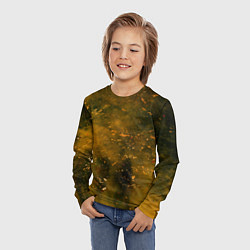 Лонгслив детский Чёрный туман и золотые краски, цвет: 3D-принт — фото 2