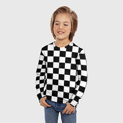 Лонгслив детский Шахматные клетки - текстура, цвет: 3D-принт — фото 2