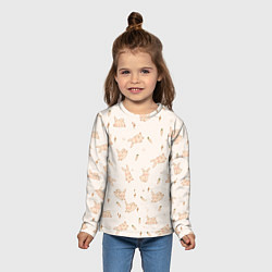Лонгслив детский Милый кролик паттерн, цвет: 3D-принт — фото 2