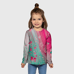 Лонгслив детский Розовые и голубые краски, цвет: 3D-принт — фото 2