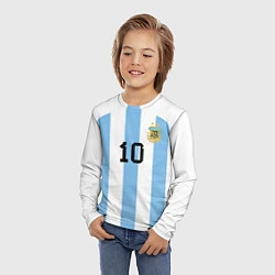 Лонгслив детский Месси Аргентина ЧМ 2022, цвет: 3D-принт — фото 2