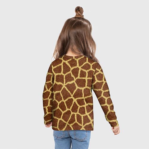 Детский лонгслив Текстура жирафа / 3D-принт – фото 6