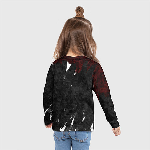 Детский лонгслив Черный кролик ом ном ном / 3D-принт – фото 6