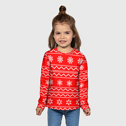 Лонгслив детский Winter snowflakes, цвет: 3D-принт — фото 2