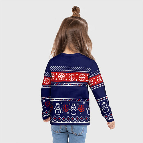 Детский лонгслив Уходите - новогодний свитер / 3D-принт – фото 6