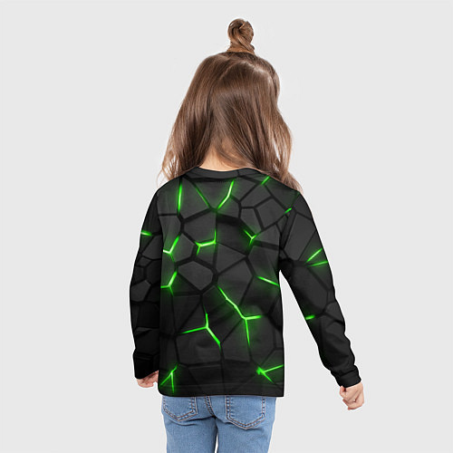 Детский лонгслив Razer neon logo / 3D-принт – фото 6