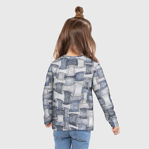Детский лонгслив Джинсовый паттерн / 3D-принт – фото 6