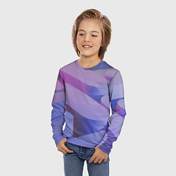 Лонгслив детский Абстрактные фиолетовые прямоугольники со скругленн, цвет: 3D-принт — фото 2