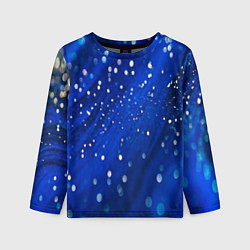 Лонгслив детский Белые пузыри на синем фоне, цвет: 3D-принт