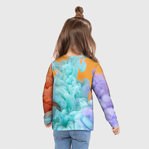 Детский лонгслив Красочный и разноцветный дым / 3D-принт – фото 6
