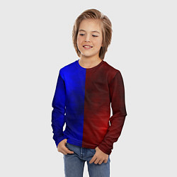 Лонгслив детский Половина синяя, половина красная, цвет: 3D-принт — фото 2