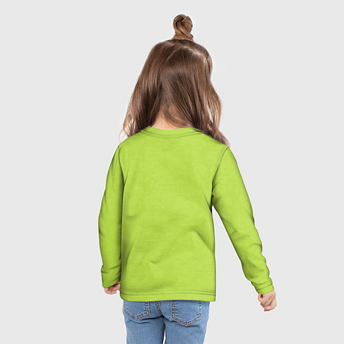 Детский лонгслив Текстурированный ярко зеленый салатовый / 3D-принт – фото 6