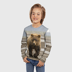 Лонгслив детский Медвежонок в аэропорту, цвет: 3D-принт — фото 2