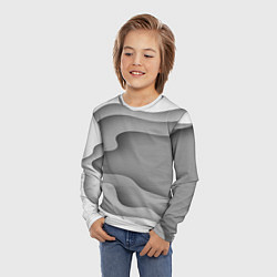 Лонгслив детский Множество оттенков серого в разломе, цвет: 3D-принт — фото 2