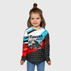 Лонгслив детский Два колеса навсегда мотоспорт, цвет: 3D-принт — фото 2