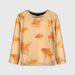 Лонгслив детский Золотые рыбки в фоне, цвет: 3D-принт