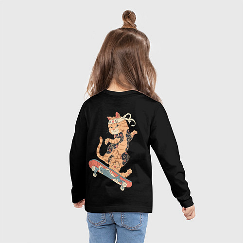 Детский лонгслив Japanese cat / 3D-принт – фото 6