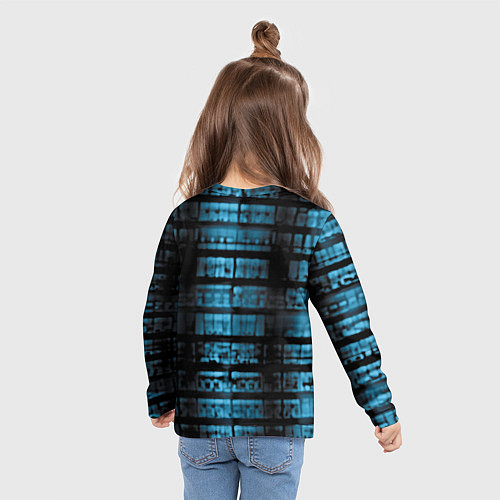 Детский лонгслив Голубая абстракция / 3D-принт – фото 6