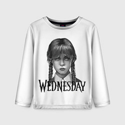 Лонгслив детский Уэнсдэй Аддамс - Wednesday, цвет: 3D-принт