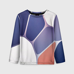 Детский лонгслив Узор из синих, фиолетовых, белых и оранжевых камне