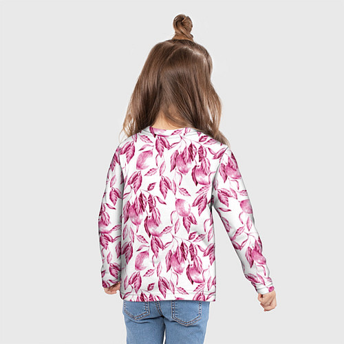 Детский лонгслив Лимоны в розовом монохроме - паттерн / 3D-принт – фото 6