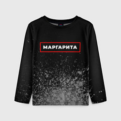 Лонгслив детский Маргарита - в красной рамке на темном, цвет: 3D-принт