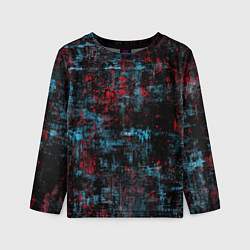 Детский лонгслив Абстракт красного, голубого и чёного
