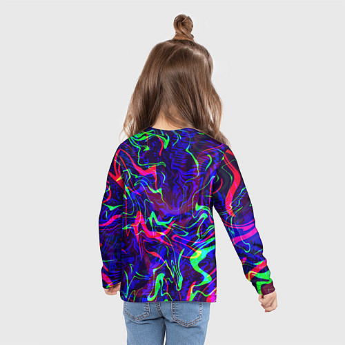 Детский лонгслив Неон: яркие линии / 3D-принт – фото 6