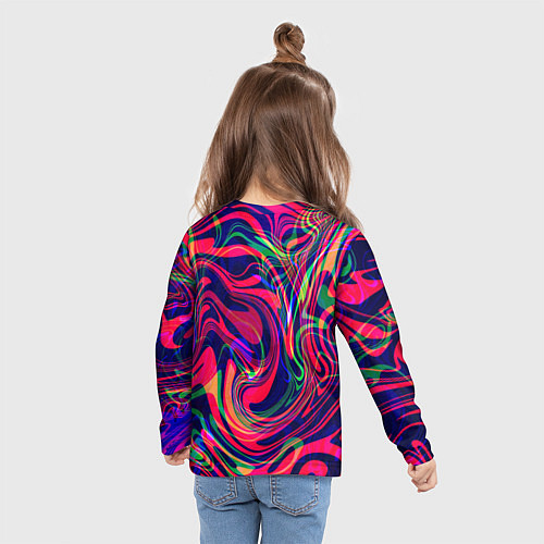 Детский лонгслив Яркие волны / 3D-принт – фото 6