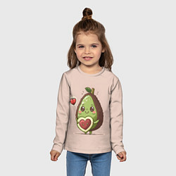 Лонгслив детский Влюбленный авокадо - парные, цвет: 3D-принт — фото 2