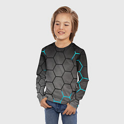 Лонгслив детский Броня текстура неоновая, цвет: 3D-принт — фото 2