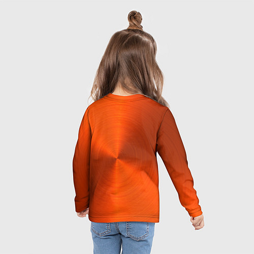 Детский лонгслив Оранжевый волнообразный дисковый узор / 3D-принт – фото 6