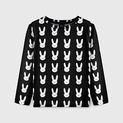 Лонгслив детский Bunny pattern black, цвет: 3D-принт