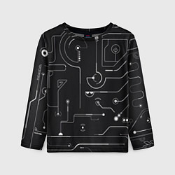 Лонгслив детский Зелёный абстрактный игровой, цвет: 3D-принт