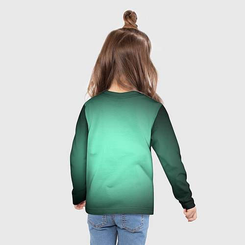 Детский лонгслив Аквамариновый градиент / 3D-принт – фото 6