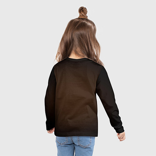 Детский лонгслив Фон оттенка шоколад и черная виньетка / 3D-принт – фото 6