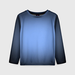 Детский лонгслив Васильковый оттенок с черной виньеткой