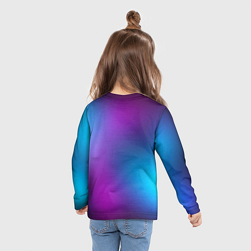 Детский лонгслив НЕОНОВЫЙ ГРАДИЕНТ / 3D-принт – фото 6