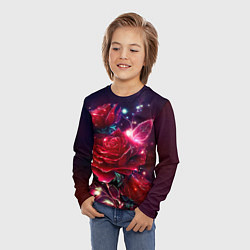 Лонгслив детский Розы с огоньками, цвет: 3D-принт — фото 2