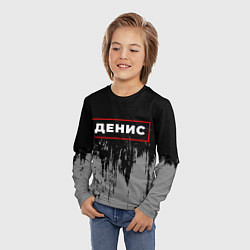 Лонгслив детский Денис - в рамке красного цвета, цвет: 3D-принт — фото 2
