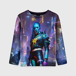 Лонгслив детский Cyberpunk - brave girl - neural network, цвет: 3D-принт