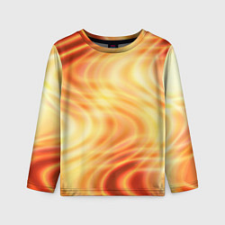 Детский лонгслив Абстрактные оранжево-жёлтые солнечные волны