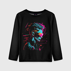Лонгслив детский Cyber girl, цвет: 3D-принт