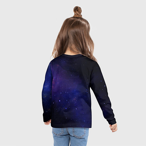 Детский лонгслив Космические звёздные цветы / 3D-принт – фото 6